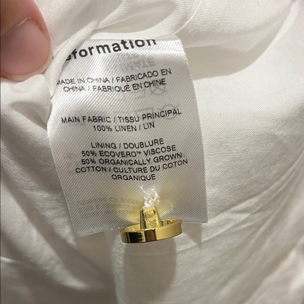 Reformation Aida Linen White Button-Down Mini Dress - Picture 9 of 9